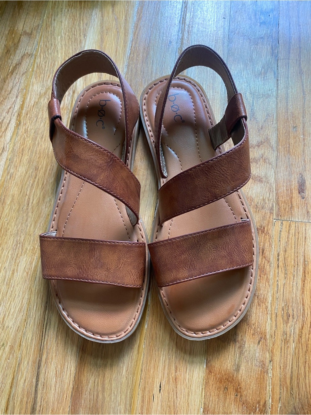 b.o.c. Women's Brown Strappy Slingback Sandals